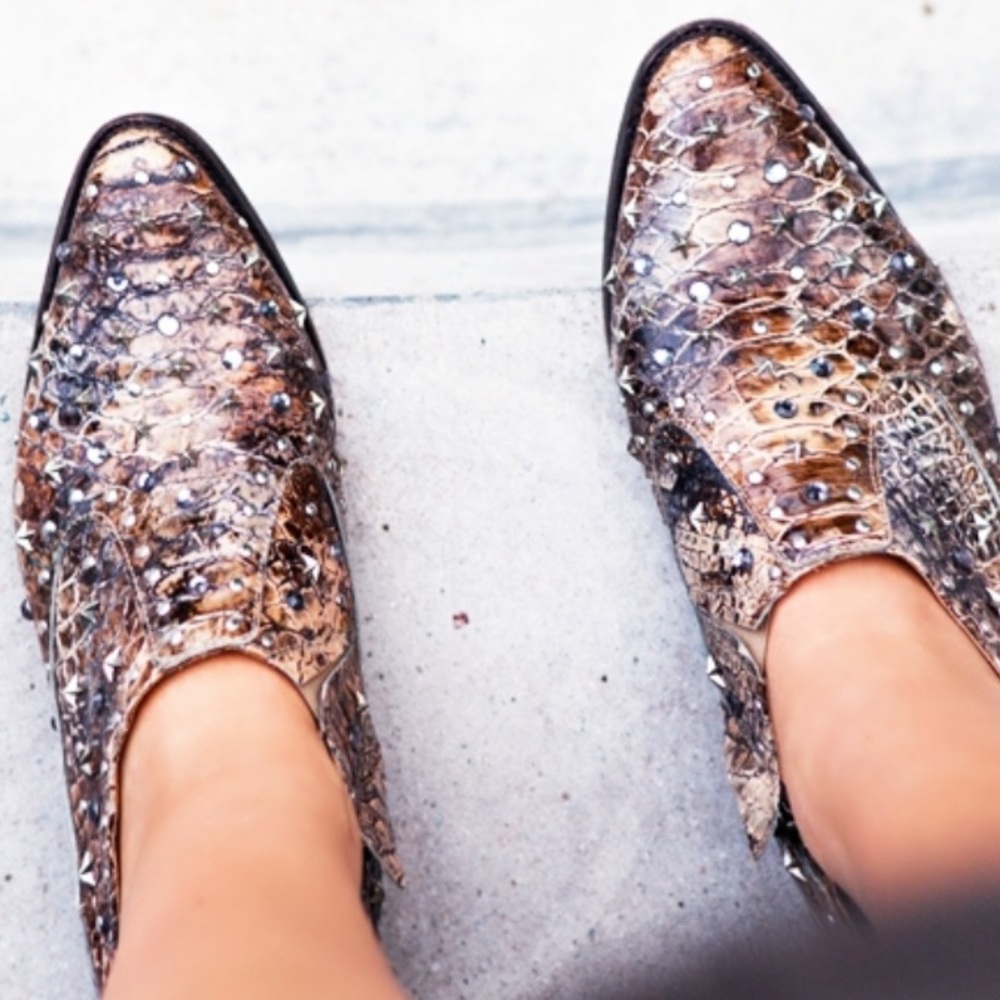 Jimmy Choo x H&M rhinestone studded snake boot